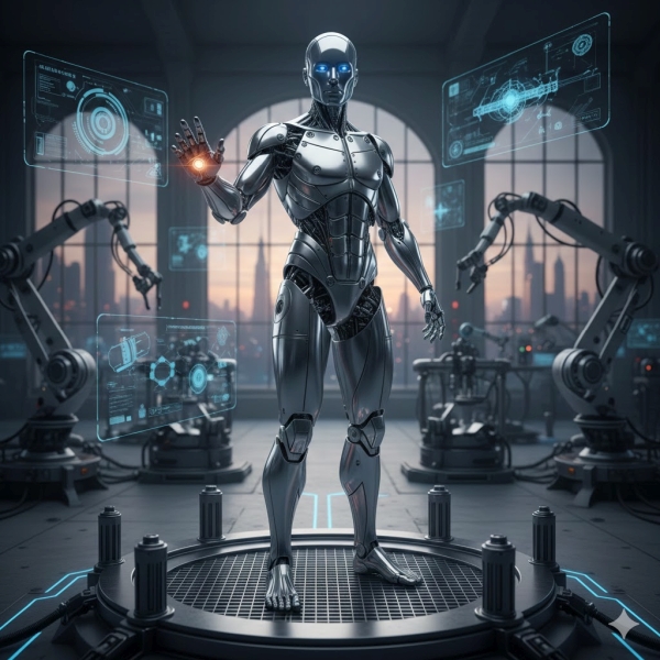 künstlichen Menschen auf metallischer Basis