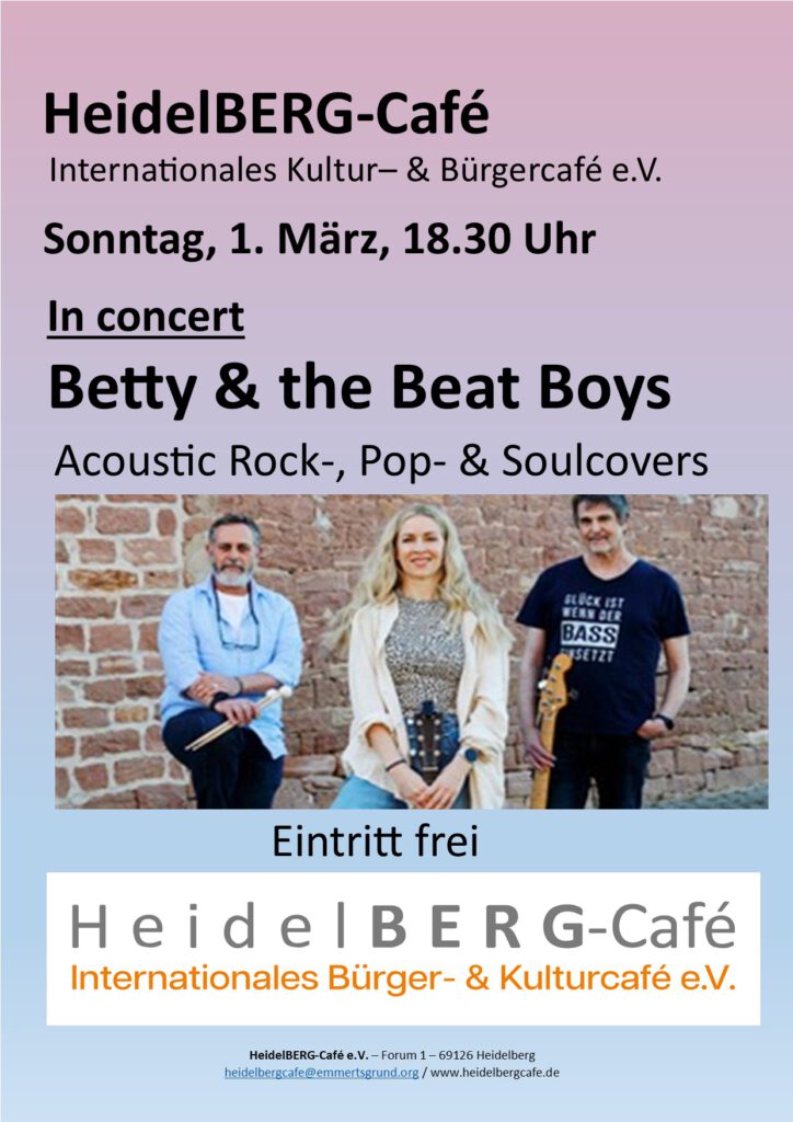 Cover-Band mit Live-Musik im HeidelBERG-Café: Betty and the Beat Boys