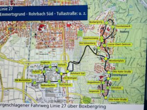 Linienführung Linie 27 im Boxberg