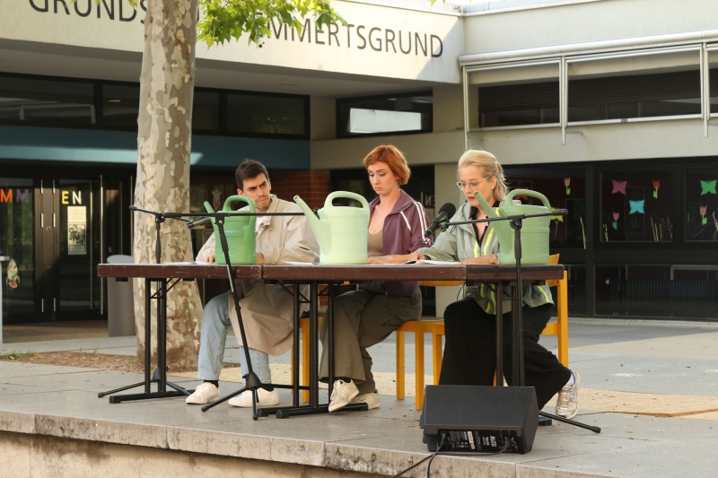 Beatrix Doderer, Vladlena Sviatash und Henry Morales vom Heidelberger Stadttheater