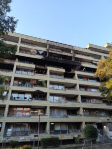 Die Ausmaße des Brandschadens eine Woche nach Ausbruch der Flammen.