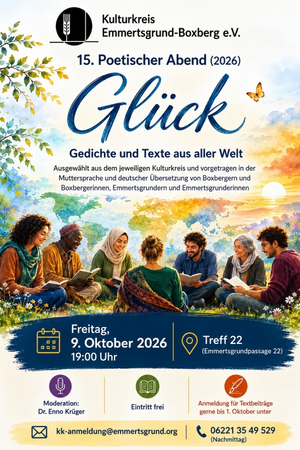 Poetischer Abend 2026: Glück (Plakat)